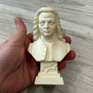 Bach Bust Alabaster Sculpture Signed A Giannel vintage